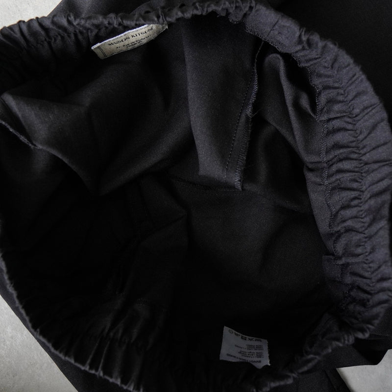 メゾンキツネ 薄手 ツータック イージースラックス ブラック - NEWSED