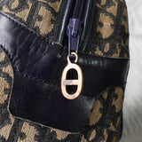 クリスチャン ディオール トロッター キャンバス / レザー ミニボストンバッグ ネイビー - NEWSED