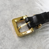 ロエベ ヴィンテージ ロゴ ゴールド金具 ベルト ブラック レディース - NEWSED