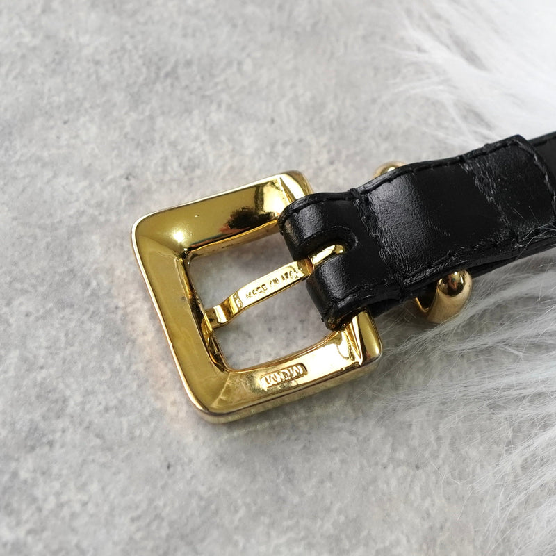 ロエベ ヴィンテージ ロゴ ゴールド金具 ベルト ブラック レディース - NEWSED