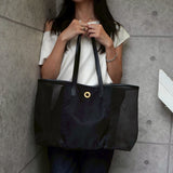 セリーヌ ヴィンテージ サークルロゴ ナイロン メッシュ トートバッグ ブラック - NEWSED