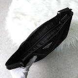 プラダ ポコノ テスートナイロン / サフィアーノレザー トライアングルロゴ ショルダーバッグ ブラック - NEWSED