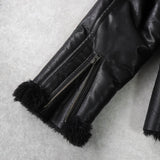 ダンケシェーン フェイクレザー ボアジャケット ライダースジャケット ブラック メンズ - NEWSED
