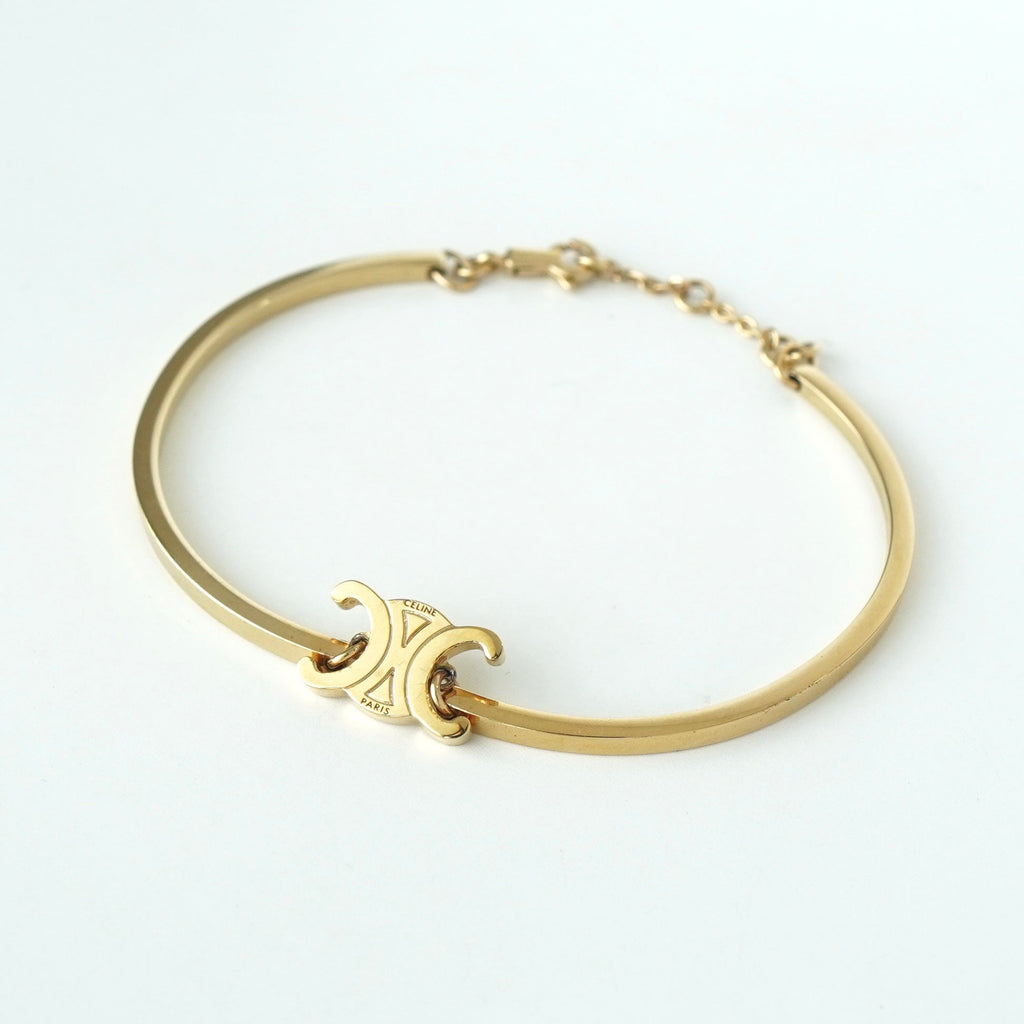 Celine Triomphe 金色铰接式手链（带盒子）