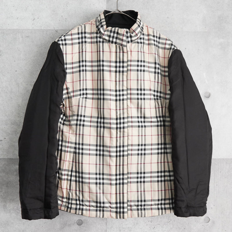バーバリー リバーシブル ノバチェック ジップアップ 中綿ジャケット ブラック / ベージュ - NEWSED
