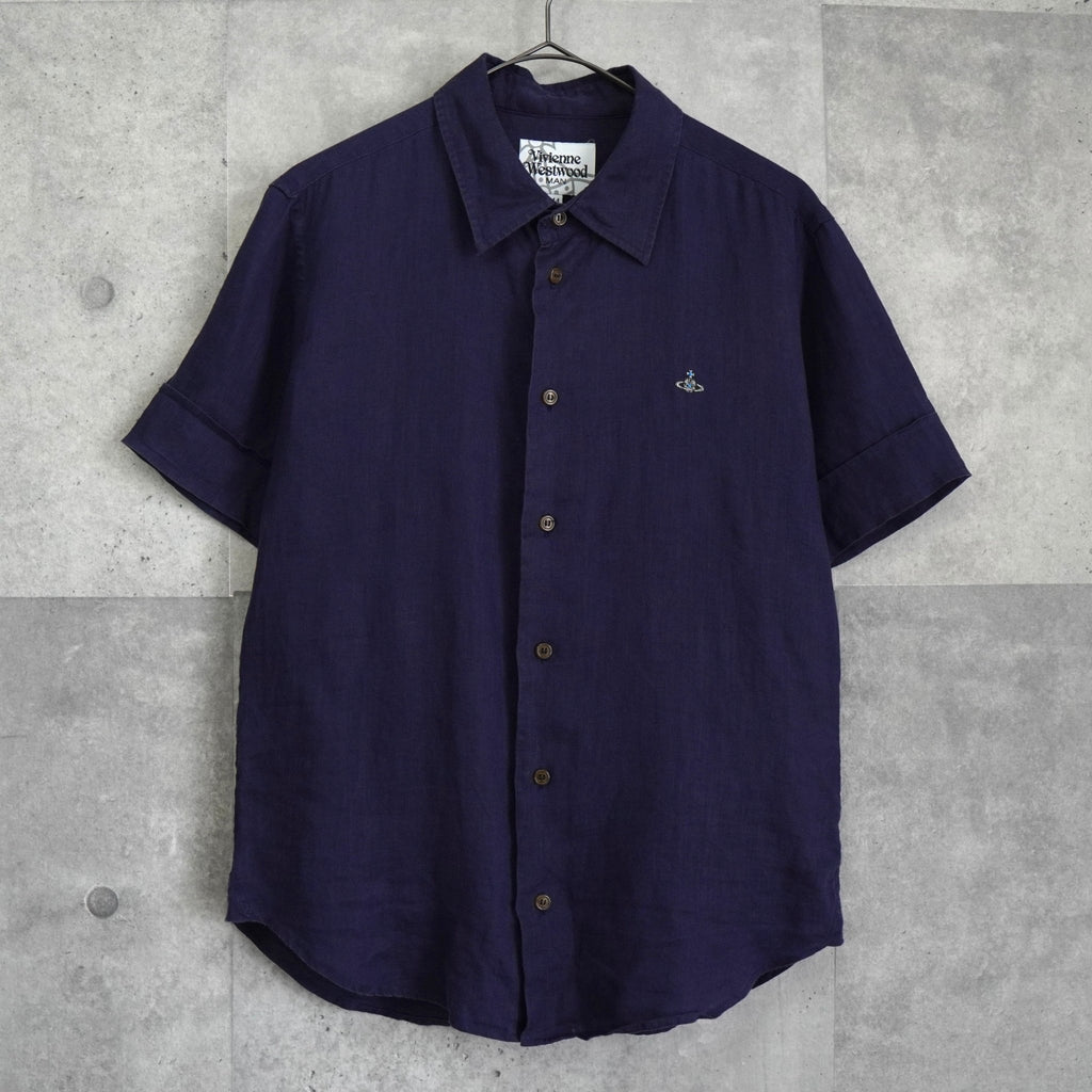 Vivienne Westwood Orb Short Sleeve Shirt in Navy