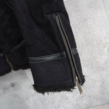 バーバリー ロンドン ボア レザー スエード調 ジッパー ムートンジャケット ノバチェック裏地 ブラック - NEWSED