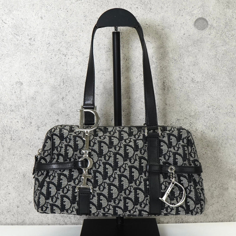 ディオール トロッター キャンバス ミニボストンバッグ ハンドバッグ ブラック - NEWSED