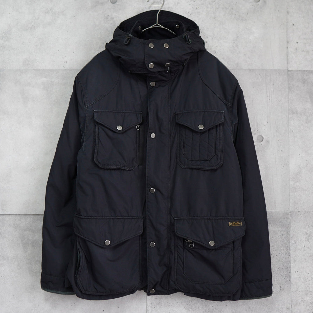 ポロ バイ ラルフローレン フーデッド アウトドアジャケット 中綿ジャケット ブルゾン ブラック