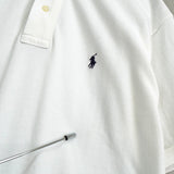 ポロ ラルフローレン ロゴ 刺繍 半袖ポロシャツ ホワイト - NEWSED