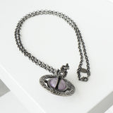 ヴィヴィアン ウエストウッド オーナメンタルタイニーオーブ ラインストーン シルバー ネックレス - NEWSED