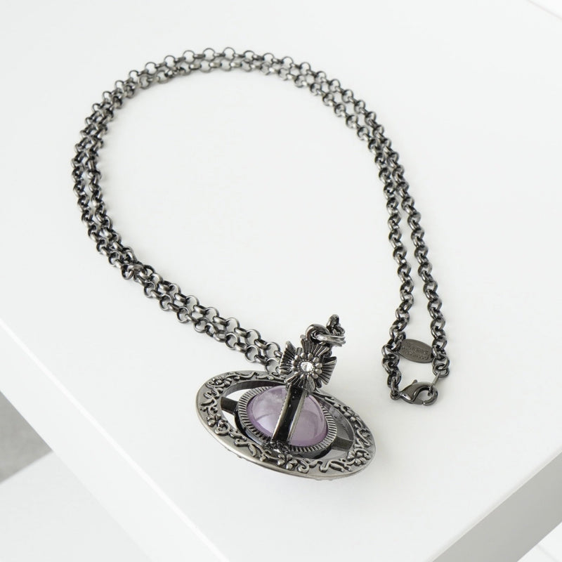 ヴィヴィアン ウエストウッド オーナメンタルタイニーオーブ ラインストーン シルバー ネックレス - NEWSED