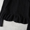 ポロ ラルフローレン ケーブル編み フリル ニット カーディガン レディース ブラック