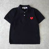 プレイ コムデギャルソン ハートロゴ 半袖ポロシャツ ブラック