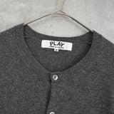 プレイ コムデギャルソン ハートロゴ カーディガン グレー レディース - NEWSED