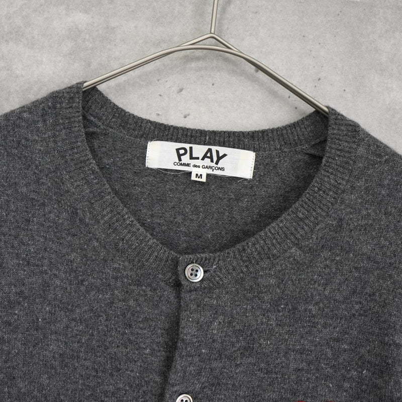 プレイ コムデギャルソン ハートロゴ カーディガン グレー レディース - NEWSED