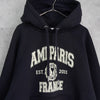 Amiparis College Logo Hoodie Parka Black