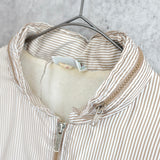 シュミーズ ラコステ ヴィンテージ フランス製 トラックジャケット ブルゾン ロゴパッチ ストライプ柄 ベージュ - NEWSED