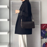 ボッテガ ヴェネタ イントレチャート レザー ショルダーバッグ ブラウン - NEWSED