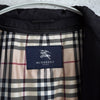 Burberry London Stand Collar Faux Layered Long Coat in Nova Check Pattern with Quilted Vest Liner in Black