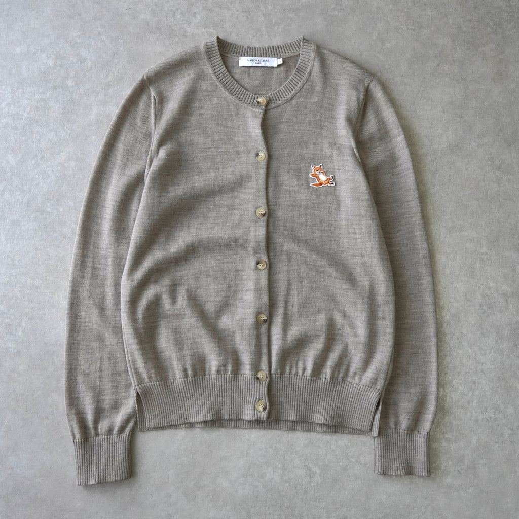 Maison Kitsune 米色狐狸拼布开衫