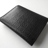 ロエベ リピートアナグラム レザー 二つ折り財布 ブラック - NEWSED