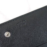 プラダ ポコノ テスート ナイロン 三角プレート 長財布 二つ折り財布 ブラック ギャランティーカード - NEWSED