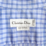 クリスチャン ディオール ヴィンテージ ギンガムチェック 長袖シャツ ロゴ刺繍 ブルー - NEWSED