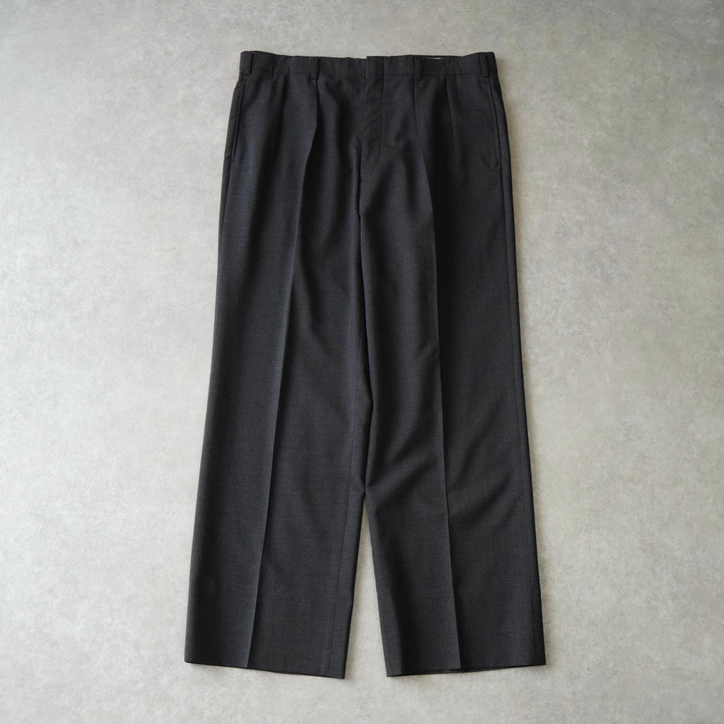 バーバリー ヴィンテージ ツータック ウール スラックス グレー