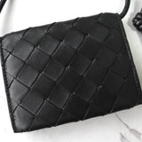 ボッテガ ヴェネタ イントラチャート レザー 二つ折り財布 ウォレットバック ブラック - NEWSED
