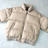 ポロ ラルフローレン ダウンジャケット スモールポニーロゴ 刺繍 ベージュ - NEWSED