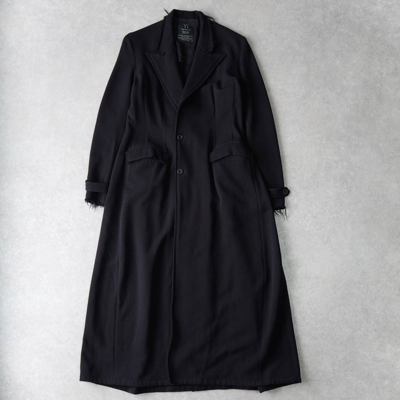 ワイズ ヨウジヤマモト ダメージ加工 スーパーロングコート ブラック - NEWSED