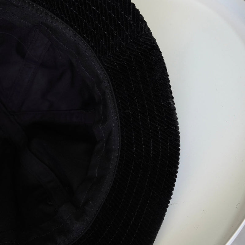 アミパリ アミ パリス ハートロゴ コーデュロイ バケットハット 帽子 ブラック - NEWSED