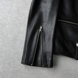 ビバスタジオ 本革 ソフトレザー ダブル ライダースジャケット レザージャケット ブラック メンズ - NEWSED