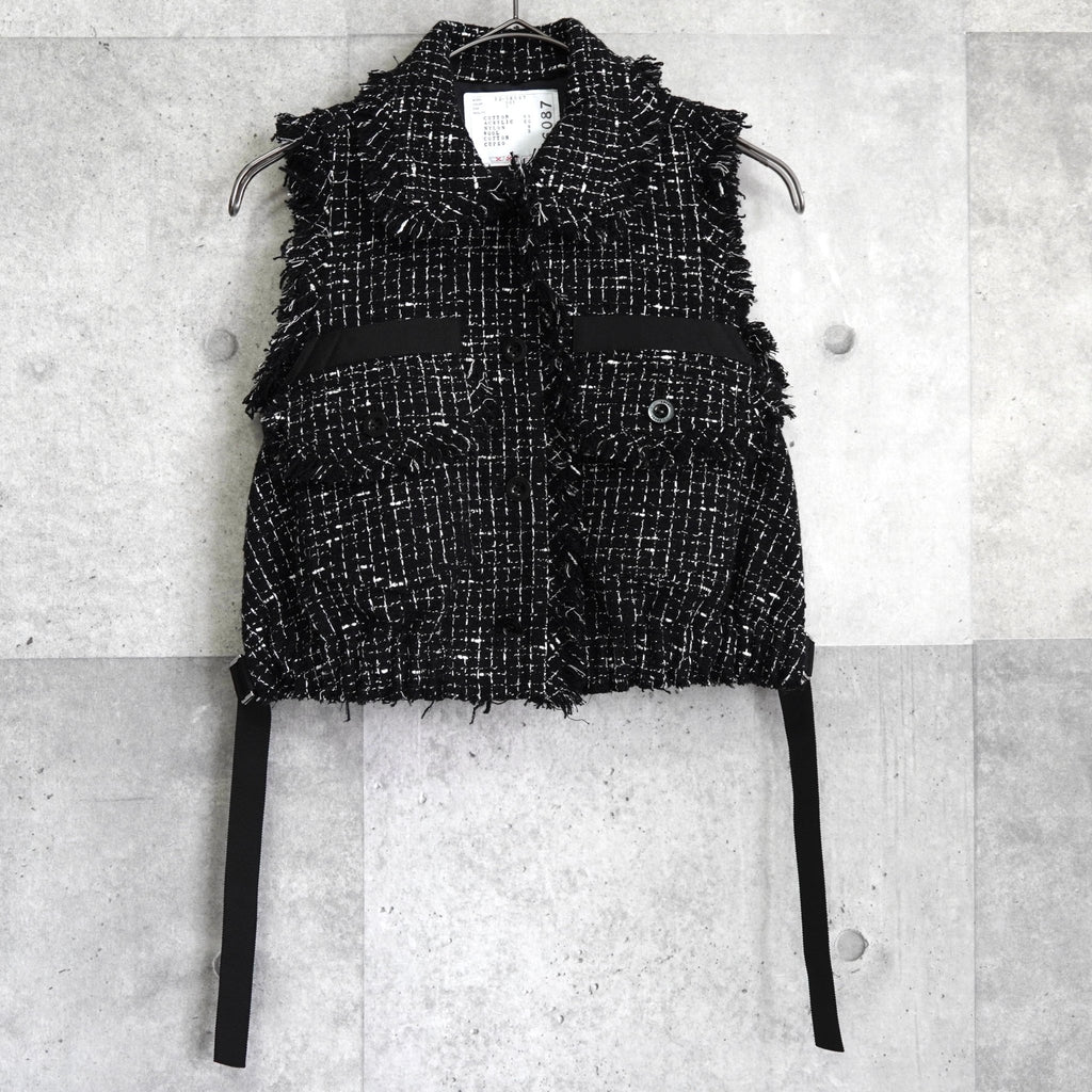 サカイ ツイード ベスト ブラック レディース
