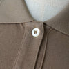 Maison Kitsune 狐狸贴片长款 Polo 衫，短袖，棕色