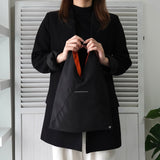 エムエムシックス メゾン マルジェラ ナイロン ジャパニーズバッグ スモール ハンドバッグ ブラック / オレンジ - NEWSED