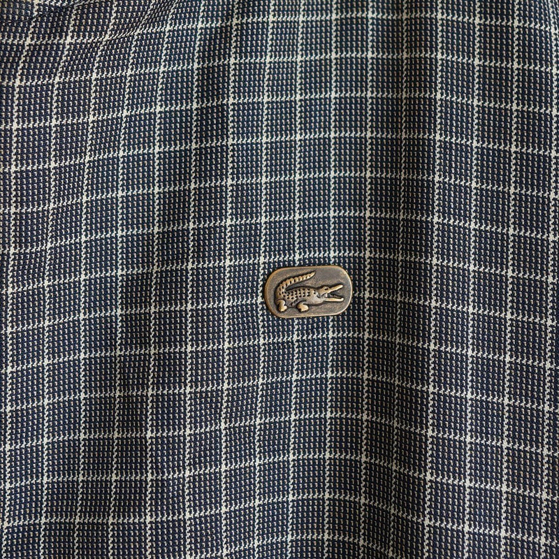 ラコステ リバーシブル ブルゾン スタジャン ロゴパッチ チェック柄 グリーン/カーキ - NEWSED