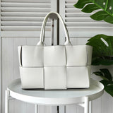 ボッテガ ヴェネタ アルコ トート マキシイントレチャート トートバッグ ホワイト 保存袋付き - NEWSED