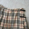 バーバリー ブルー レーベル ノバチェック プリーツ ウール ミニスカート ベージュ
