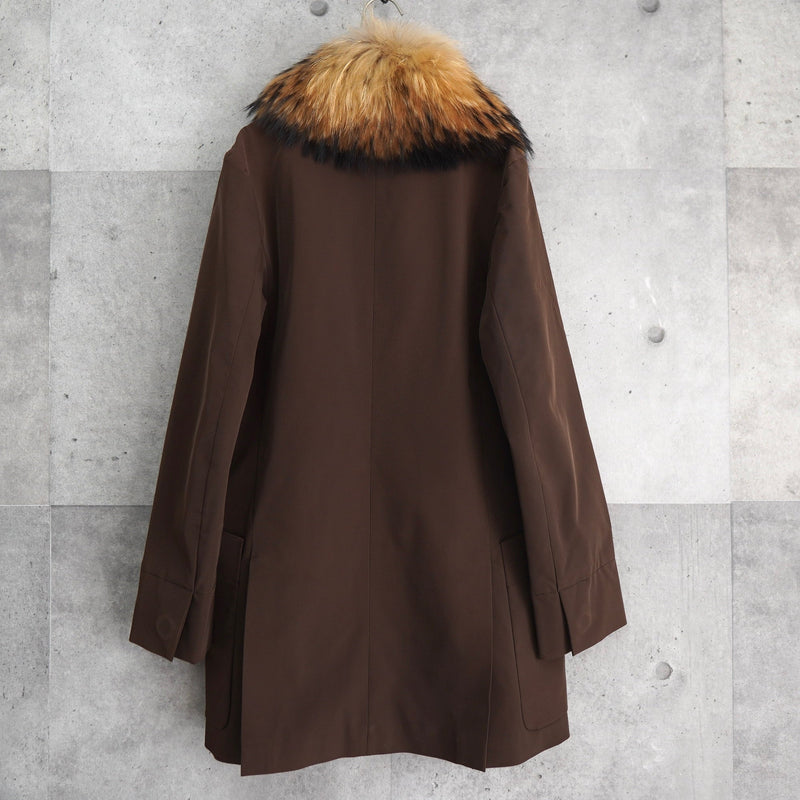 プラダ フォックス ファー チェスターコート ファー取り外し可能 レディース ブラウン - NEWSED