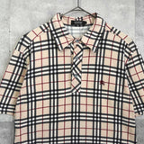 バーバリー ブラック レーベル ホースロゴ 刺繍 ノバチェック 半袖トップス ベージュ - NEWSED