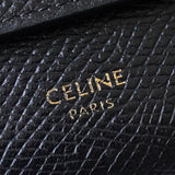 セリーヌ レザー スモール トリフォールドウォレット 二つ折り財布 ブラック - NEWSED