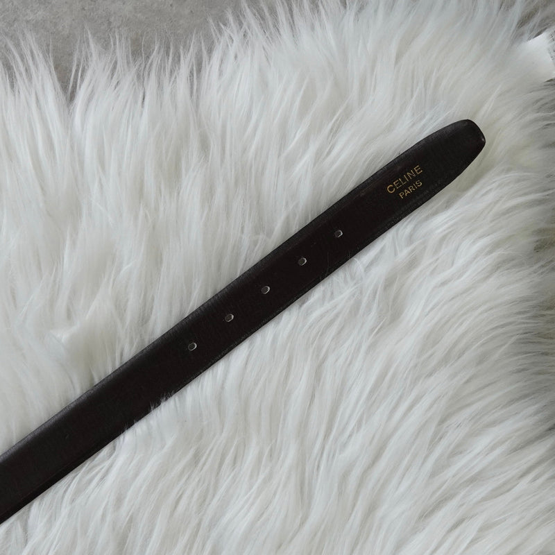 セリーヌ トリオンフ レザー ベルト ゴールド / ブラック - NEWSED