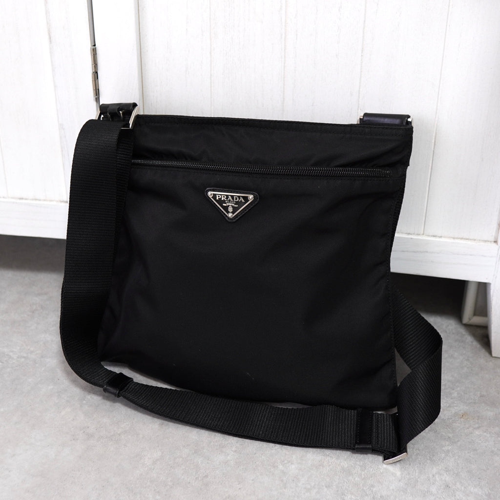 Prada Pocono Tessuto Nylon Shoulder Bag in Black