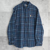 カーハート 長袖シャツ ネルシャツ チェック柄 ブルー