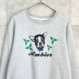 エムブラー ドッグ 刺繍 スウェット グレー - NEWSED