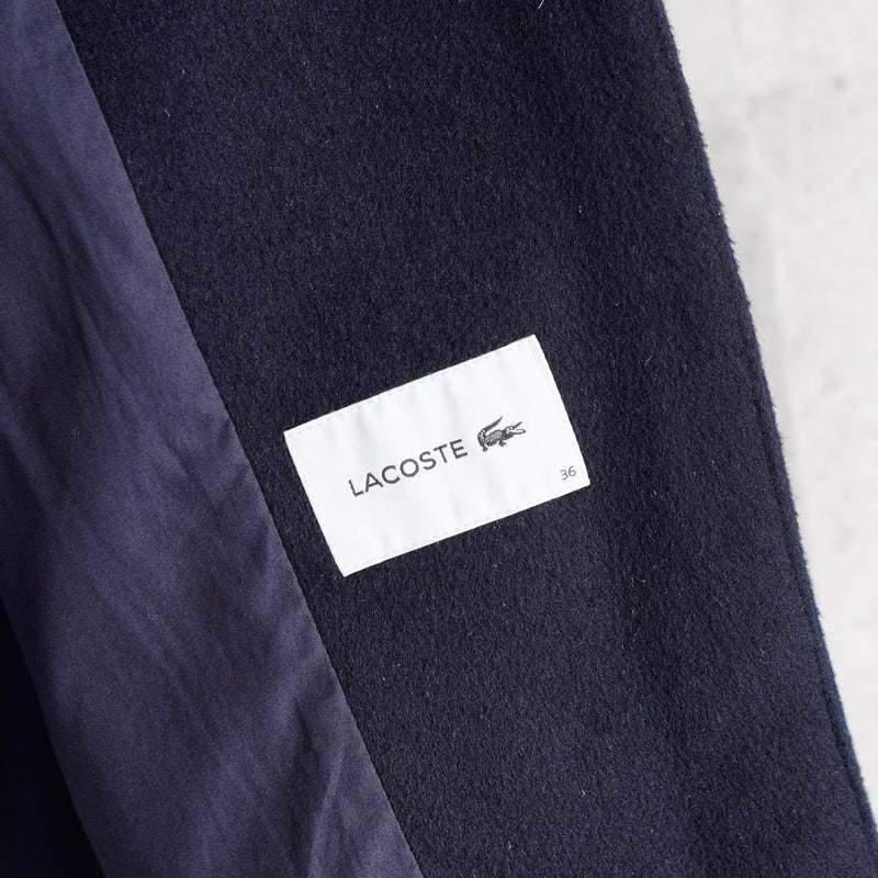 ラコステ ウールコート チェスターコート オーバーコート ネイビー - NEWSED