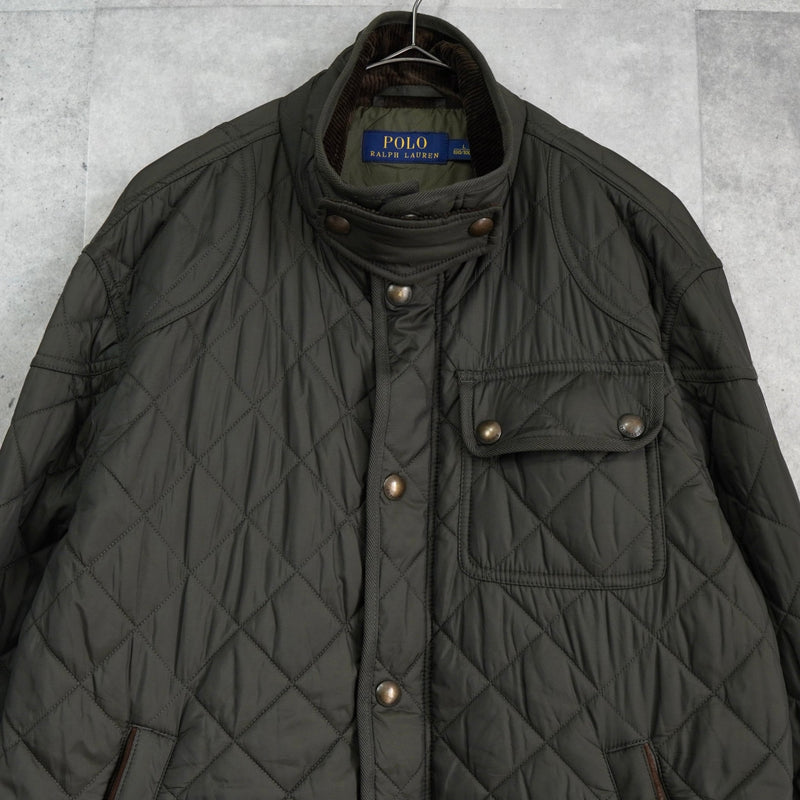 ポロ ラルフローレン コーデュロイ襟 キルティングジャケット ミリタリージャケット カーキ - NEWSED