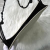 Jil Sander Tangle 中号帆布皮革单肩包 Pochette 象牙色 / 黑色